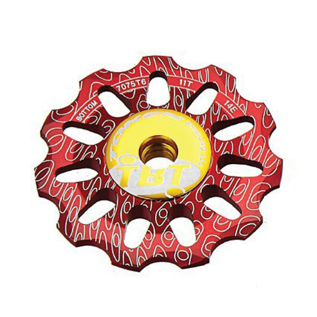 Token T Alloy Jockey Wheels With Tiramic Bearings Red Positive